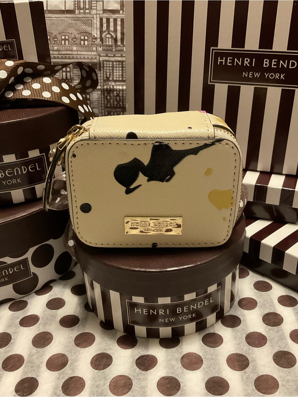 Henri Bendel W 57th Splatter Paint Pattern Zipper Case